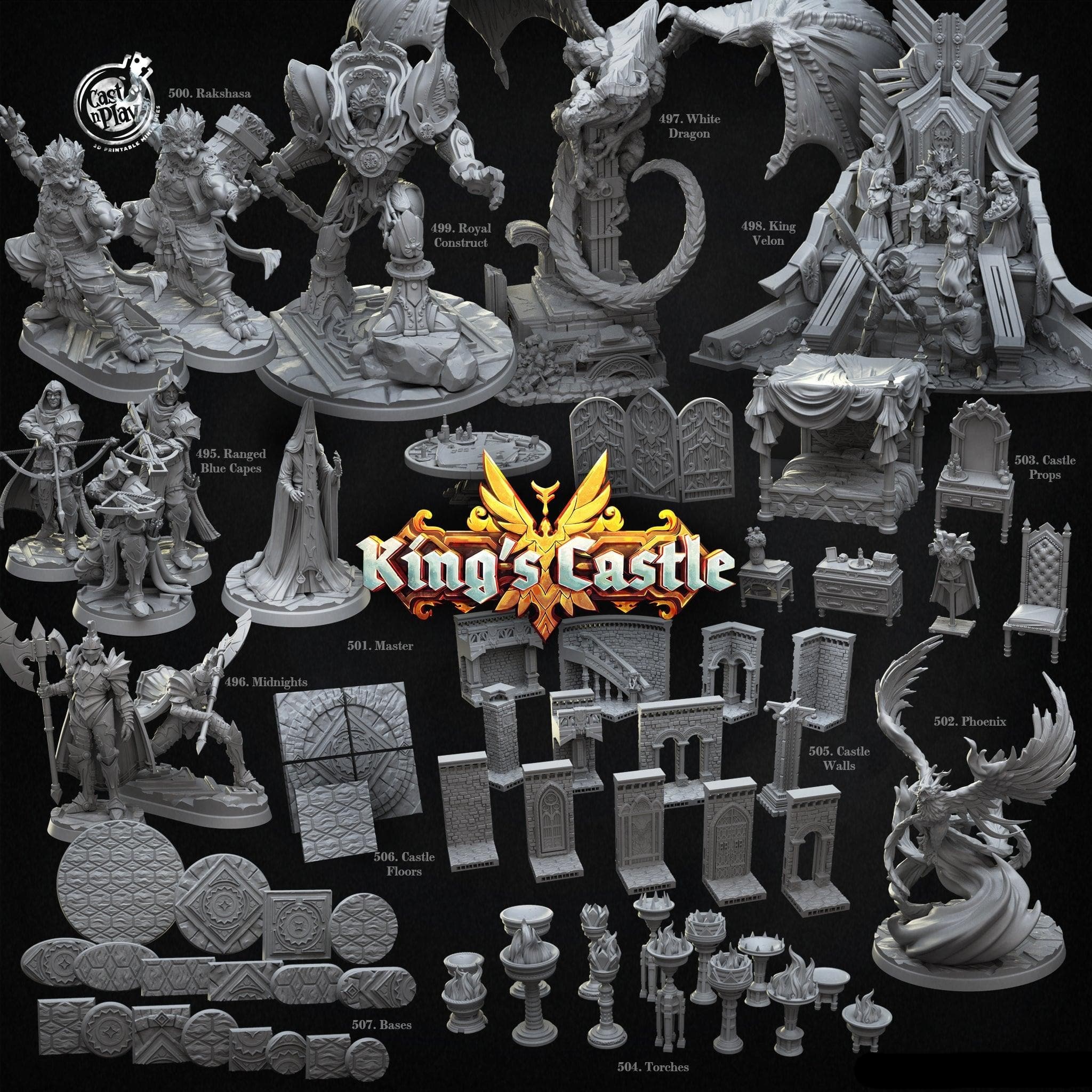 3D Printed Cast n Play Midnights 28mm 32mm D&D