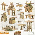 3D Printed Cast n Play Modular Dragon's Hall Vikings Village Set 28mm 32mm D&D