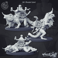 3D Printed Cast n Play Mounted Lizard 28mm 32mm D&D