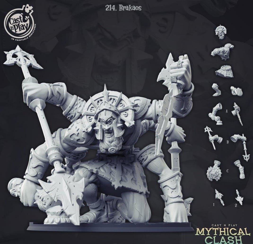3D Printed Cast n Play Mythical Clash Collection - Brakaos  28mm 32mm D&D