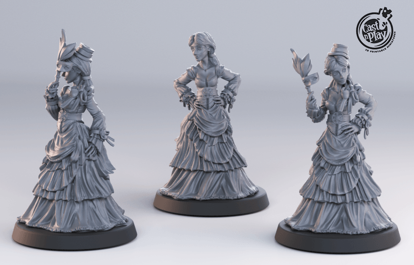 3D Printed Cast n Play Noble Female Townsfolk 28mm 32mm D&D