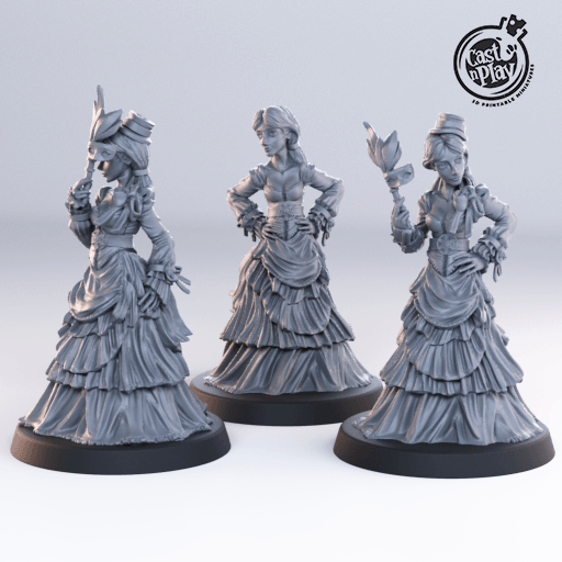 3D Printed Cast n Play Noble Female Townsfolk 28mm 32mm D&D
