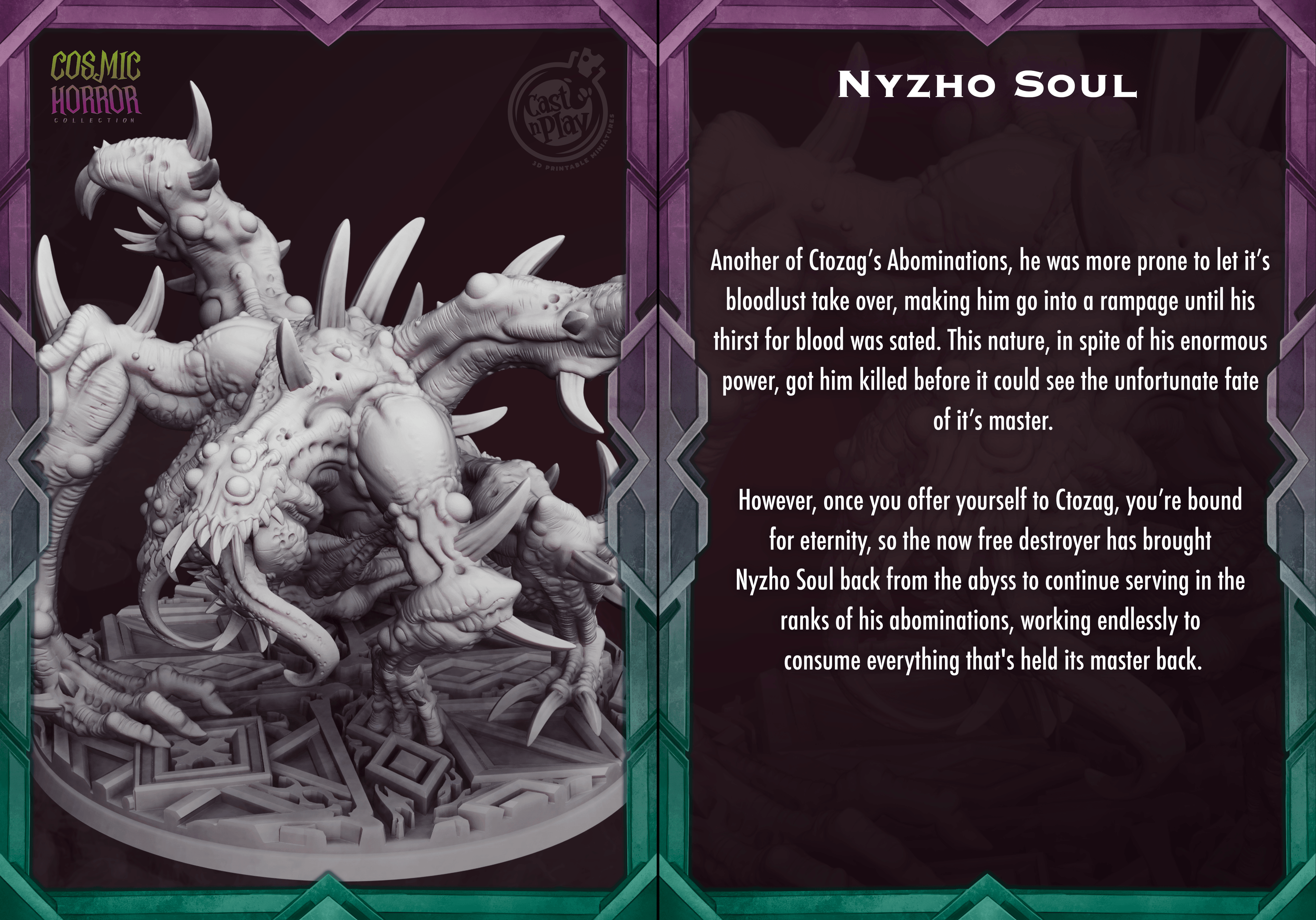3D Printed Cast n Play Nyzho Soul Cosmic Horrors 28mm 32mm D&D