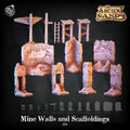 3D Printed Cast n Play On Ancient Sands - Mine Walls and Scaffoldings 28mm 32mm D&D