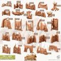 3D Printed Cast n Play Orcs Field Set Modular Walls 28mm 32mm D&D