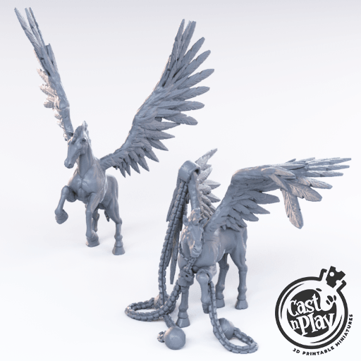 3D Printed Cast n Play - Pegasus 28mm 32mm D&D