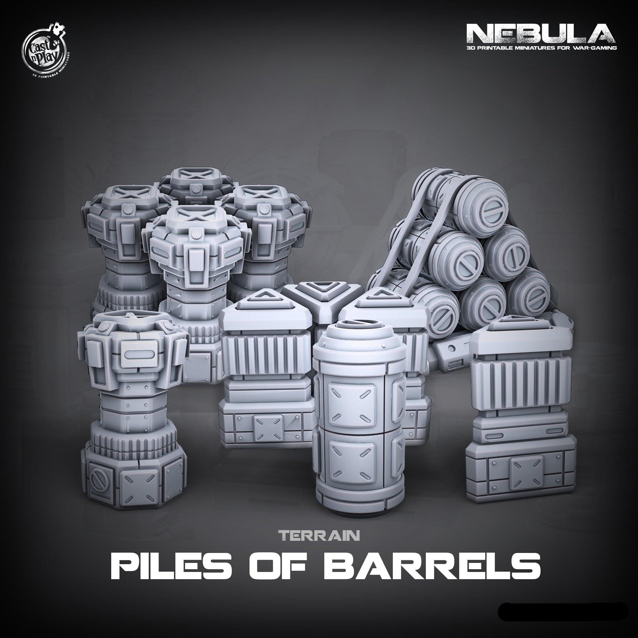 3D Printed Cast n Play Piles of Barrels Nebula Origins 28mm 32mm D&D