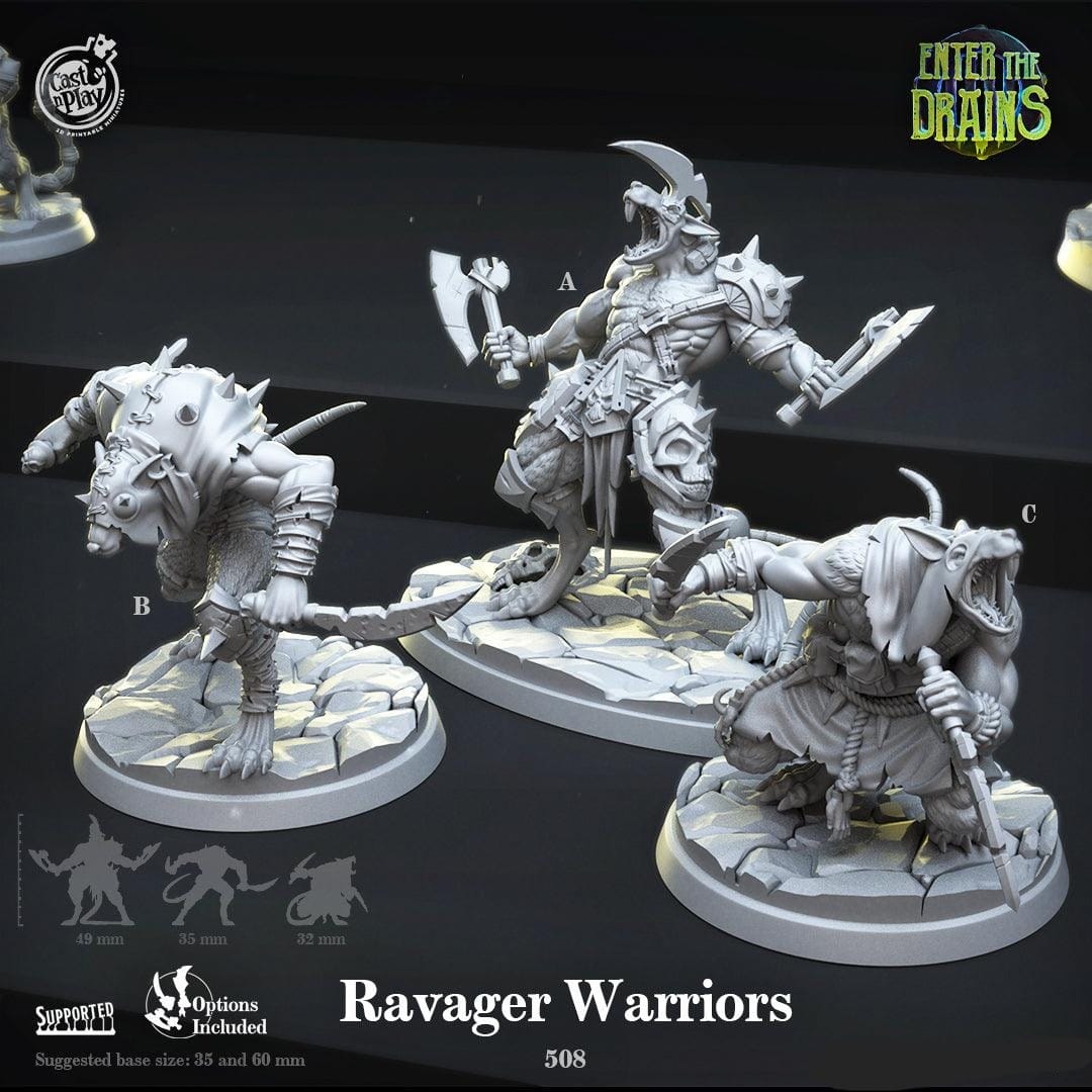 3D Printed Cast n Play Ravager Warriors Enter the Drains 28mm 32mm D&D