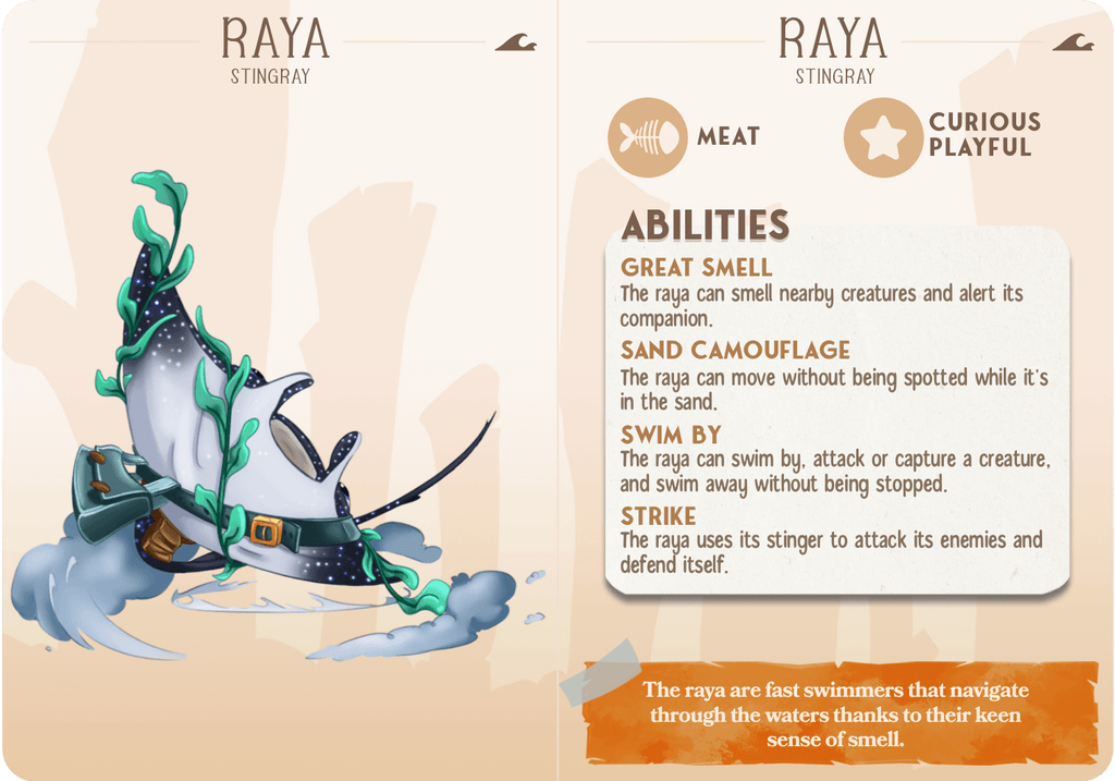 3D Printed Cast n Play Raya - Stingray Companions 28mm 32mm D&D