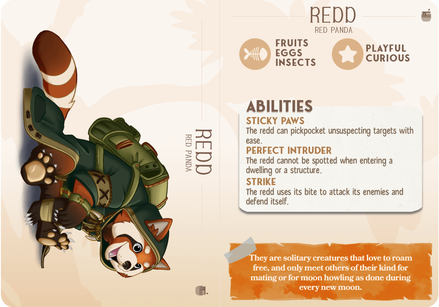 3D Printed Cast n Play Redd - Red Panda Companions 28mm 32mm D&D