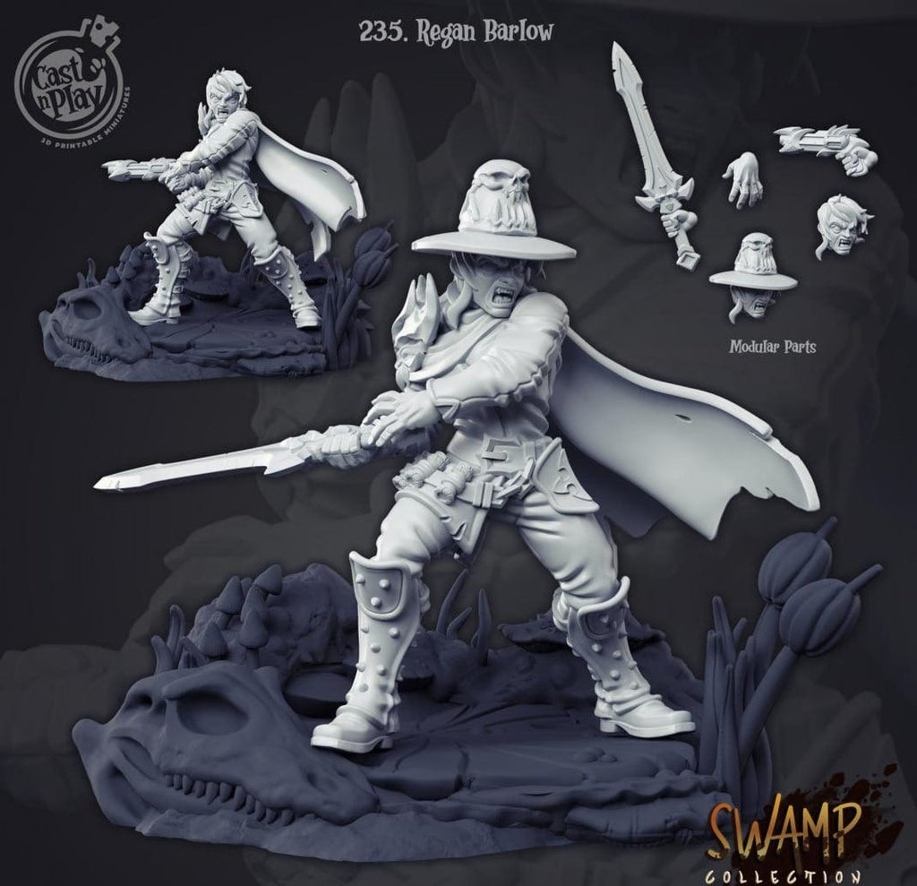 3D Printed Cast n Play Regan Barlow Swamp Collection 28mm 32mm D&D