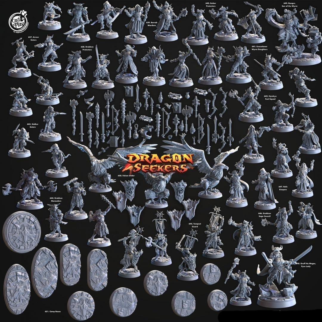 3D Printed Cast n Play Rongur, Son of the Wyrm Dragon Seekers 28mm 32mm D&D