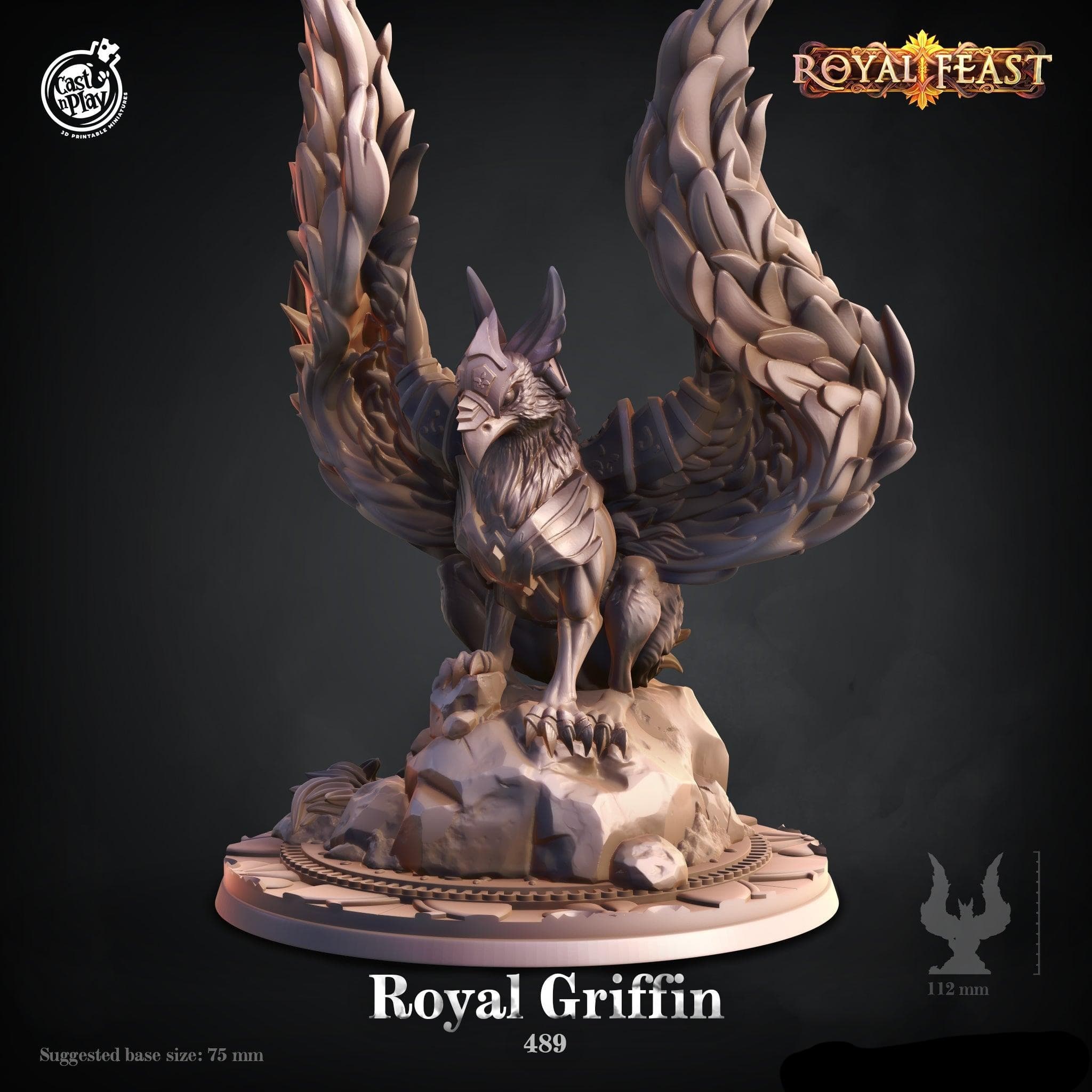3D Printed Cast n Play Royal Griffin 28mm 32mm D&D