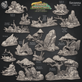 3D Printed Cast n Play Savanna Core Set Savanna Terrain Set Terrain Essentials Nature 28mm 32mm D&D