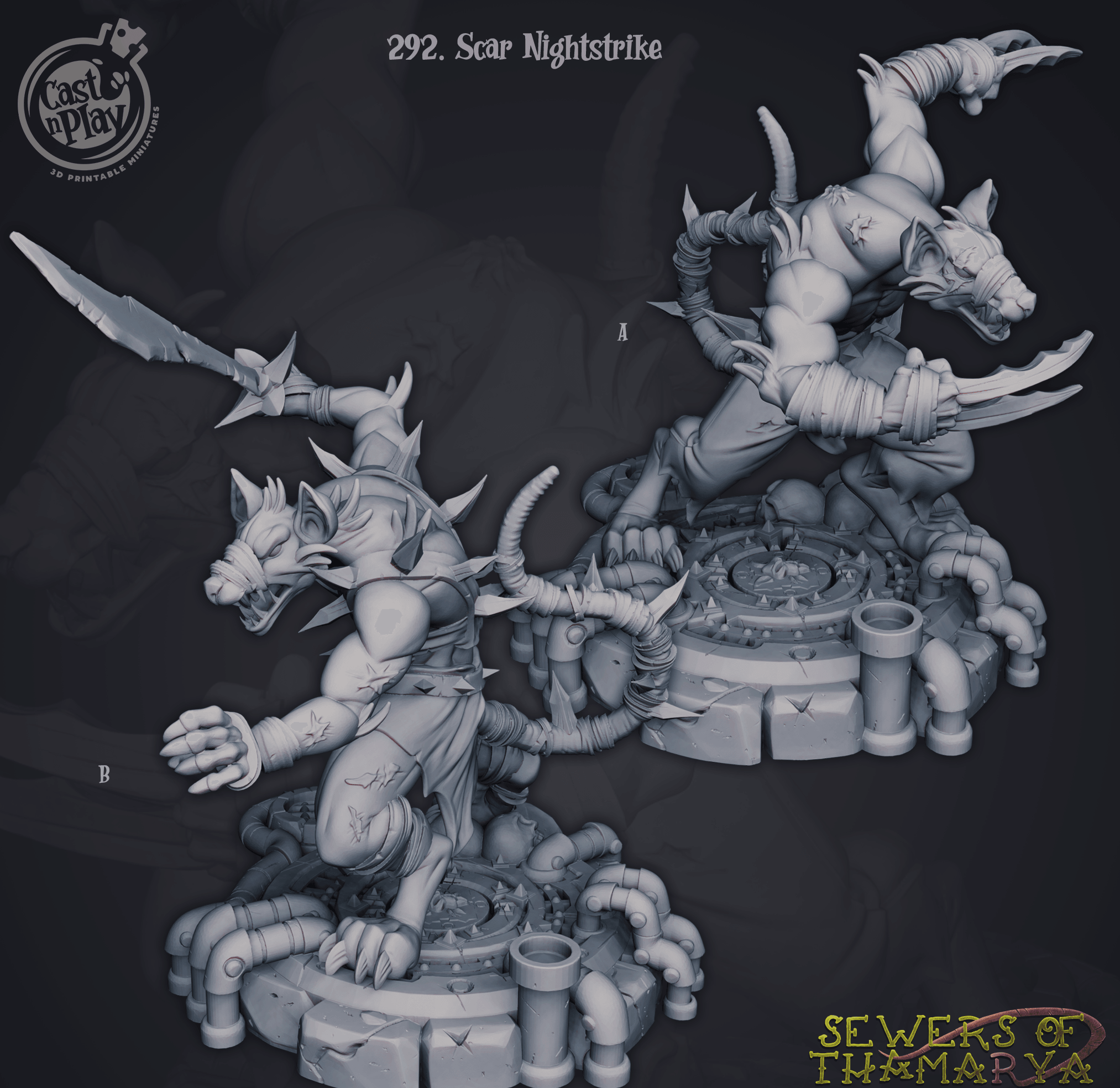 3D Printed Cast n Play Sewers of Thamarya - Scar Nightstrike 28mm 32mm D&D