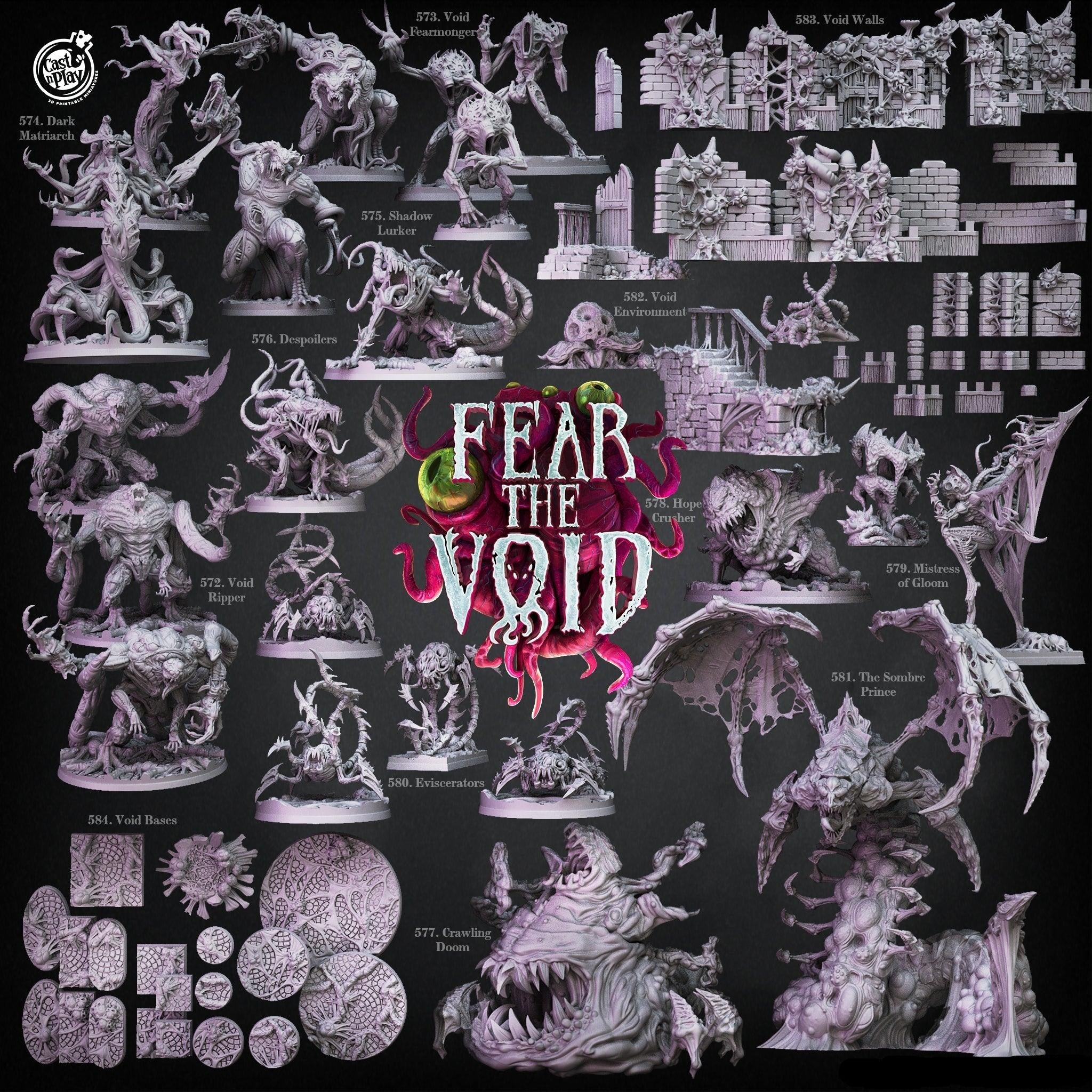 3D Printed Cast n Play Shadow Lurker Fear the Void 28mm 32mm D&D