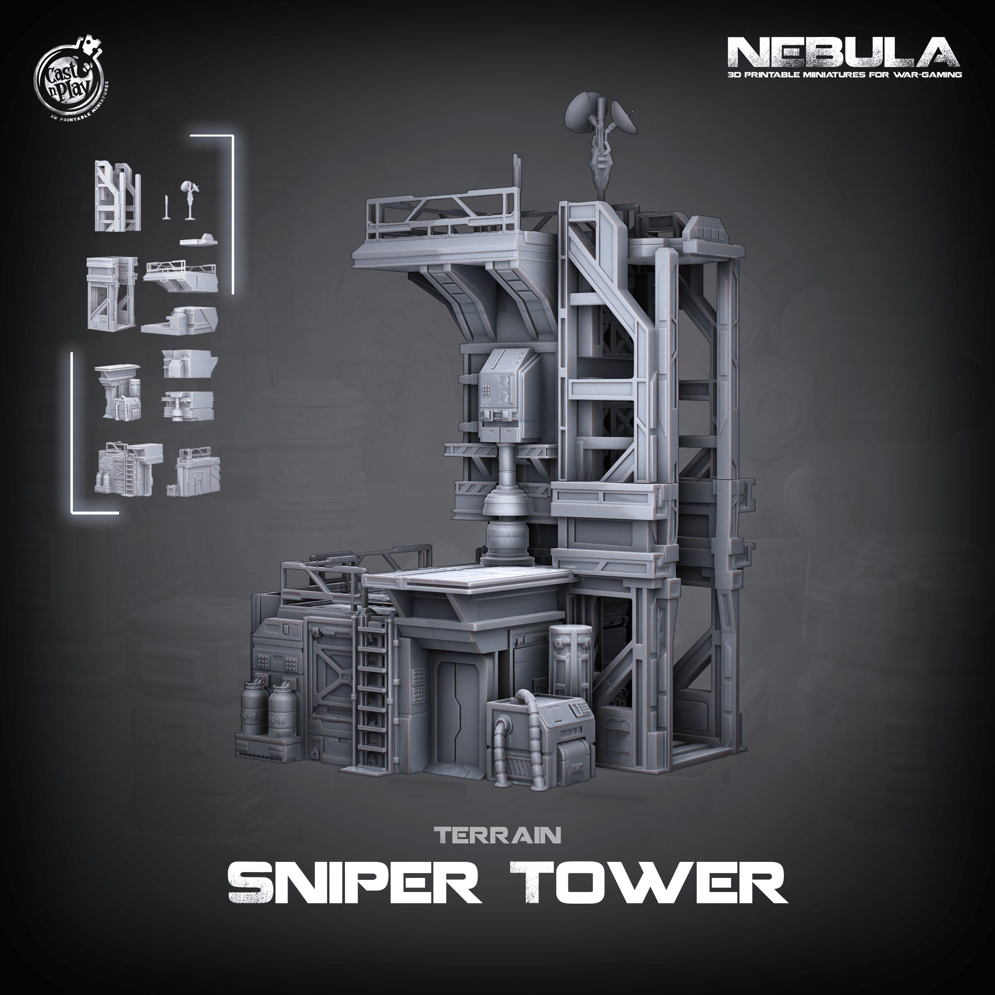 3D Printed Cast n Play SniperTower Nebula Origins 28mm 32mm D&D