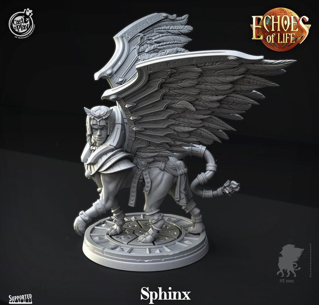 3D Printed Cast n Play Sphinx 28mm 32mm D&D