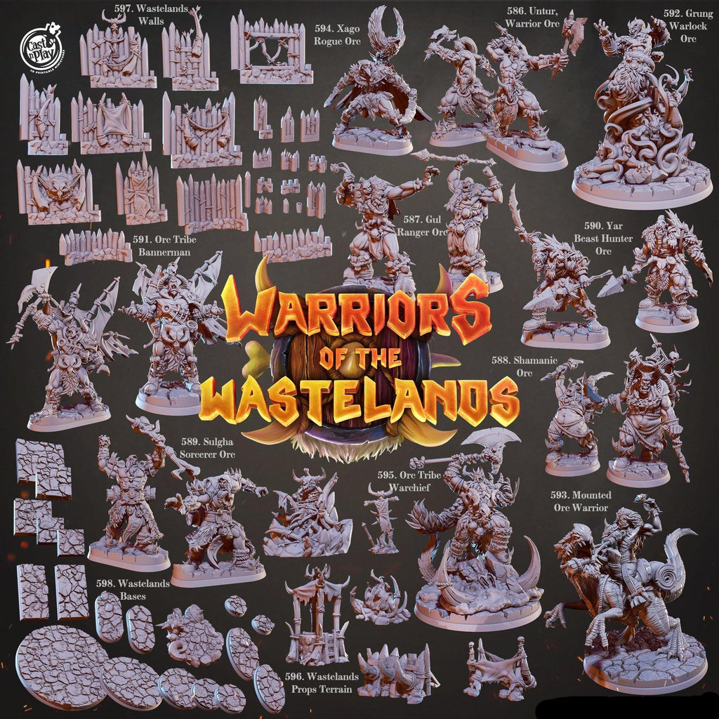 3D Printed Cast n Play Sulgha Orc Sorcerer Warriors of the Wastelands 28mm 32mm D&D