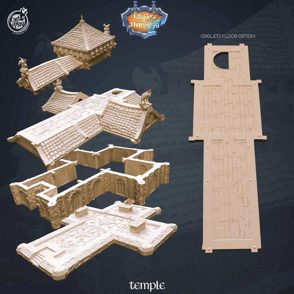 3D Printed Cast n Play Temple Kingdom Of Thamarya 28mm 32mm D&D