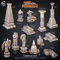 3D Printed Cast n Play Temple Shrines, Statues, Columns and Coffins Terrain Essentials 28mm 32mm D&D
