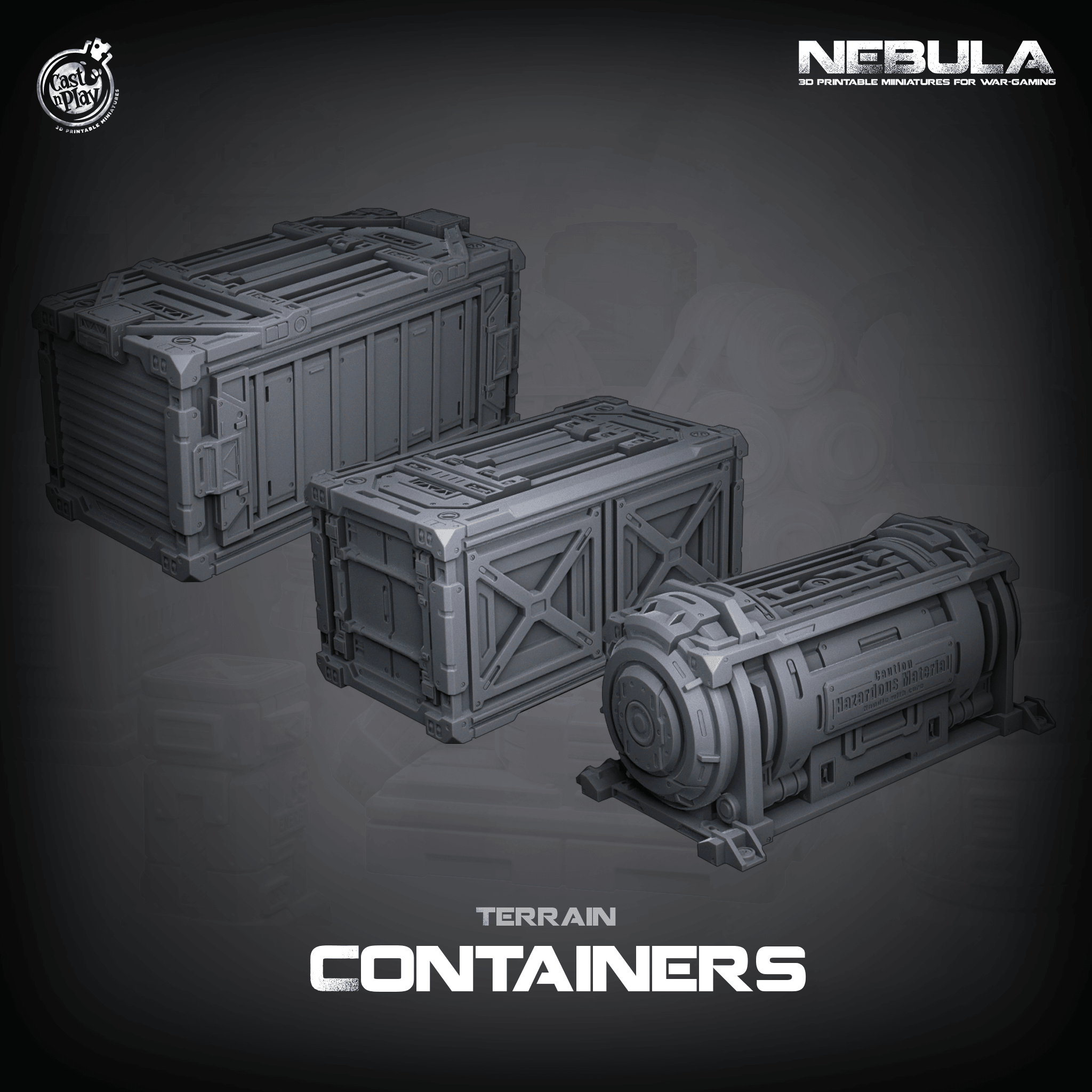 3D Printed Cast n Play Terrain Containers Nebula Origins 28mm 32mm D&D