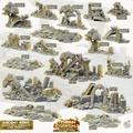 3D Printed Cast n Play Terrain Essentials Exteriors - Ancient Ruins Debris and Difficult Terrain Set 28mm 32mm D&D