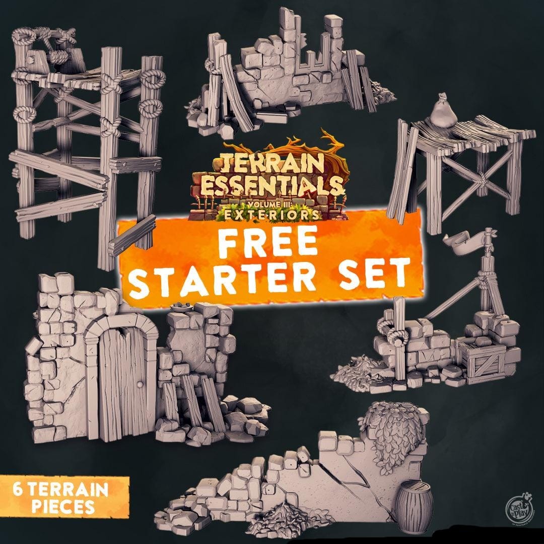 3D Printed Cast n Play Terrain Essentials Exteriors Vol. III - Starter Set 28mm 32mm D&D