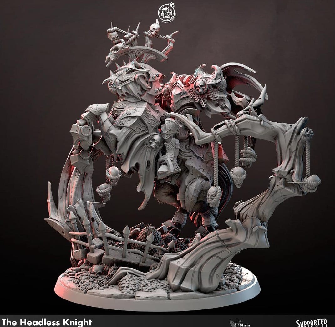 3D Printed Cast n Play The Headless Knight 28mm 32mm D&D