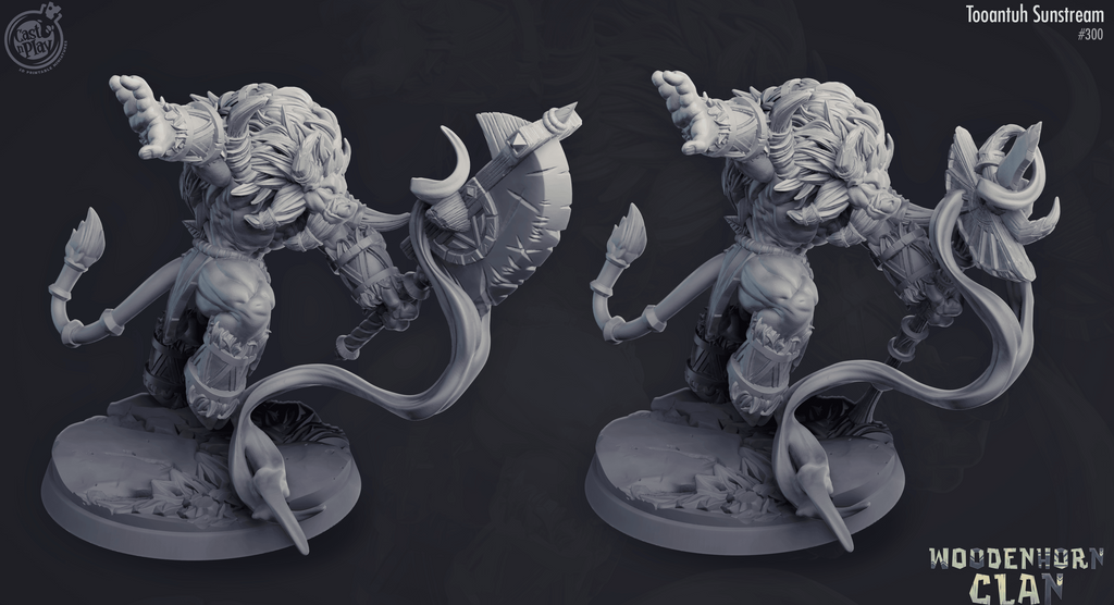 3D Printed Cast n Play Tooantuh Sunstream 28mm 32mm D&D