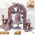 3D Printed Cast n Play Town - Display Bell Town Ruins Set 28mm 32mm D&D