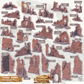 3D Printed Cast n Play Town - Town Ruins Modular Walls Set 28mm 32mm D&D