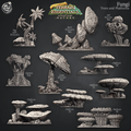 3D Printed Cast n Play Trees And Fungi Platforms Fungi Terrain Set Terrain Essentials Nature 28mm 32mm D&D