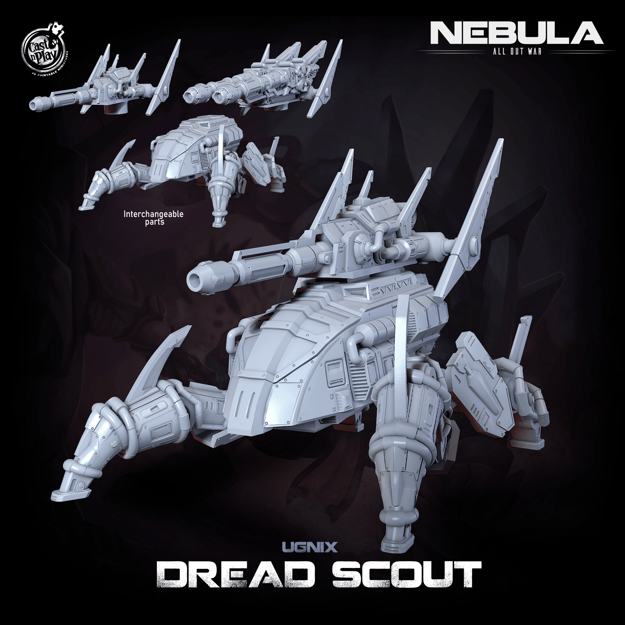 3D Printed Cast n Play Ugnix Dread Scout Nebula All Out War 28mm 32mm D&D
