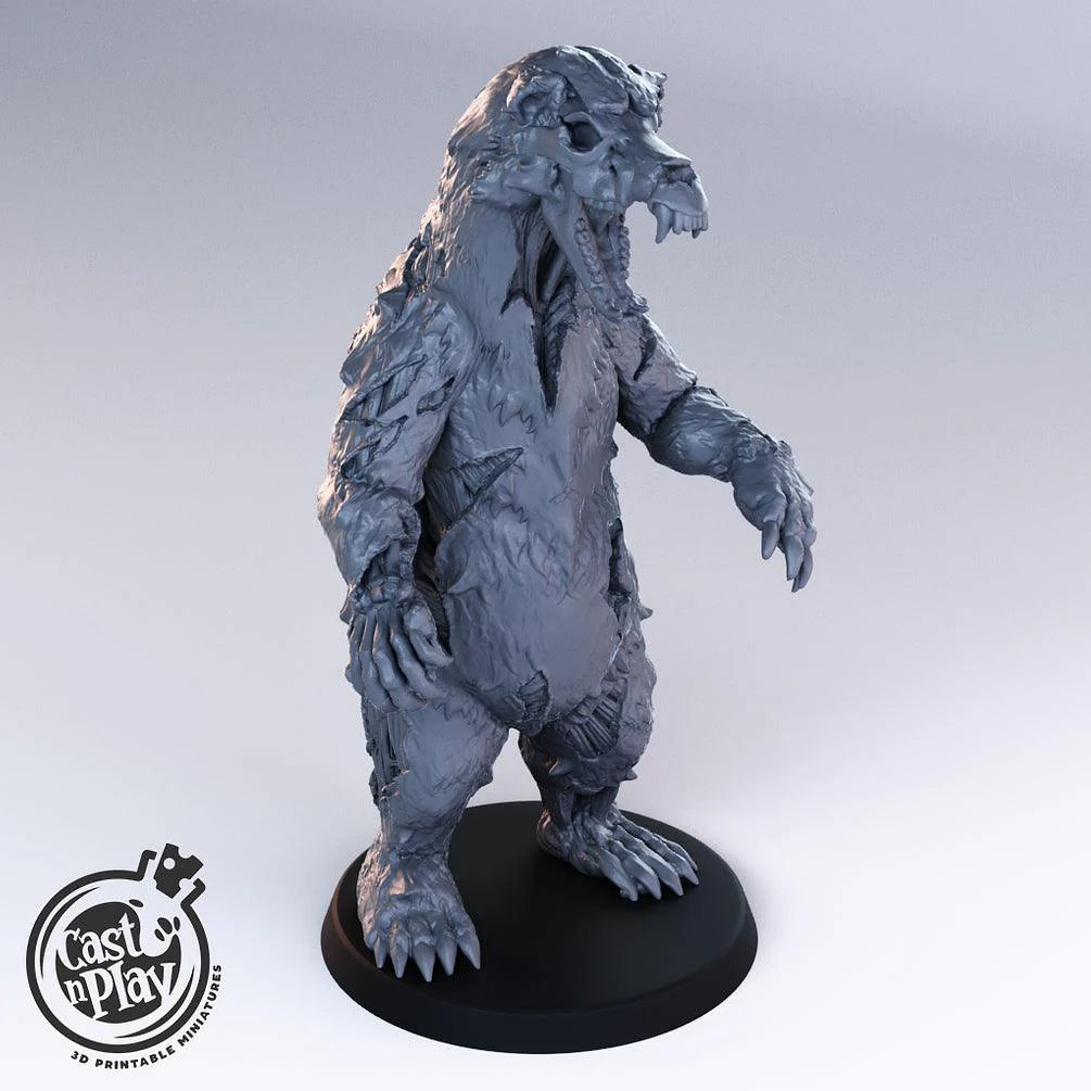 3D Printed Cast n Play Undead Bear 28mm 32mm D&D