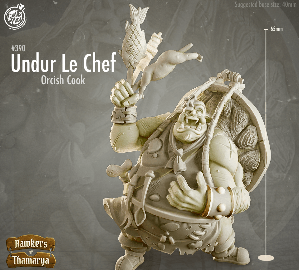 3D Printed Cast n Play Undur Le Chef 28mm 32mm D&D