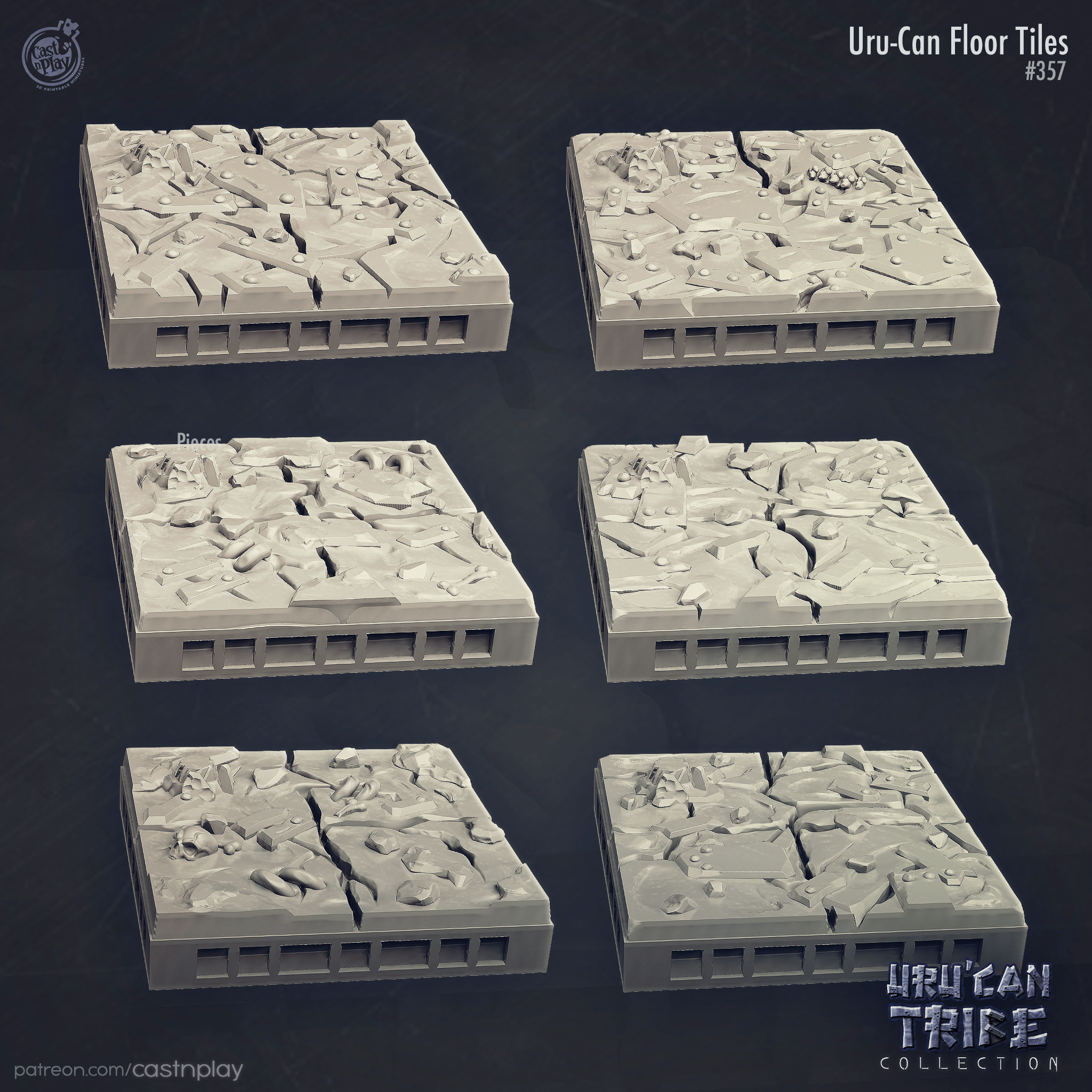 3D Printed Cast n Play Uru Can Floor Tiles Uru Can Tribe 28mm 32mm D&D