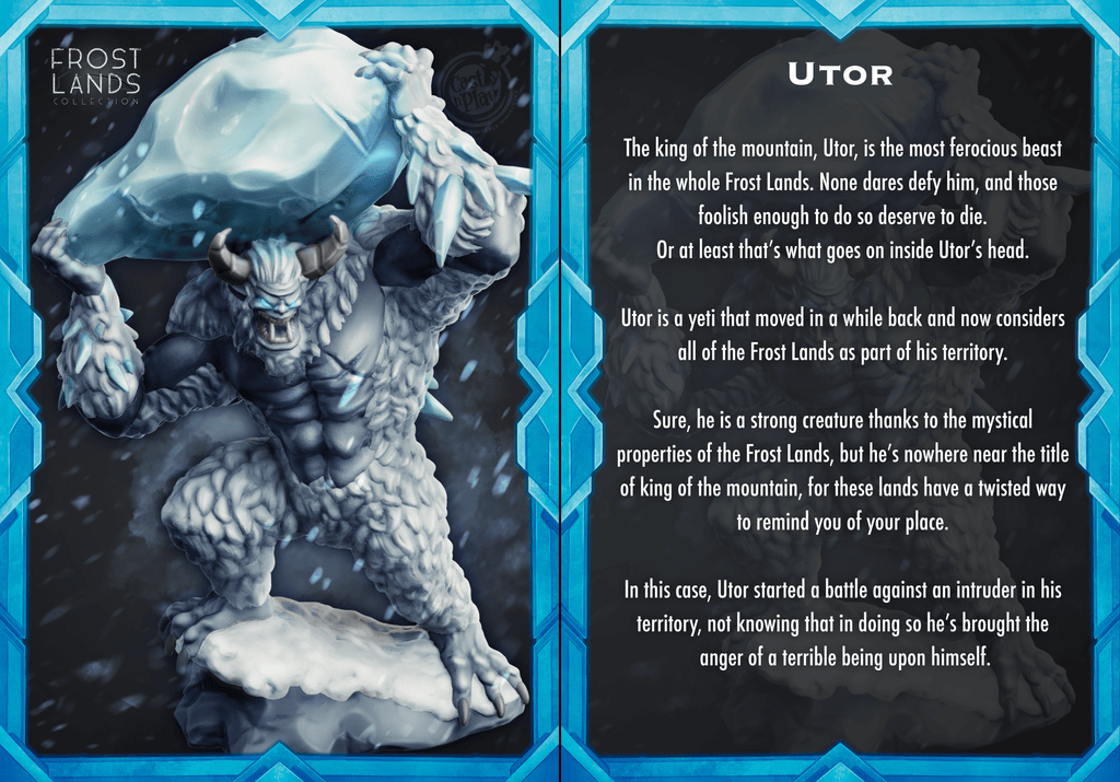 3D Printed Cast n Play Utor Yeti Frostlands 28mm 32mm D&D
