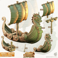 3D Printed Cast n Play Vikings Village Set Display Canoe 28mm 32mm D&D