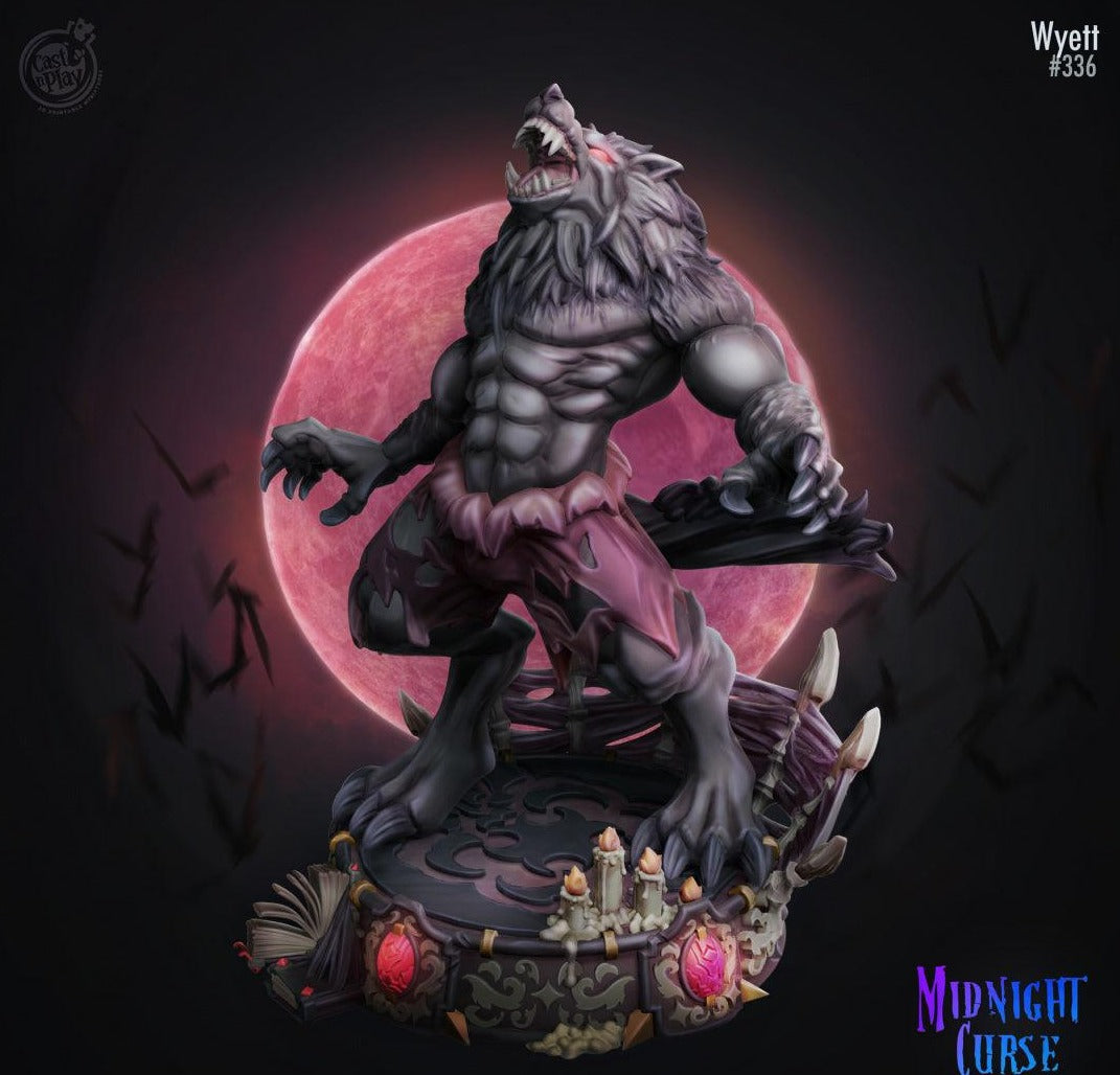 3D Printed Cast n Play Wyett Werewolf Midnight Curse 28mm 32mm D&D