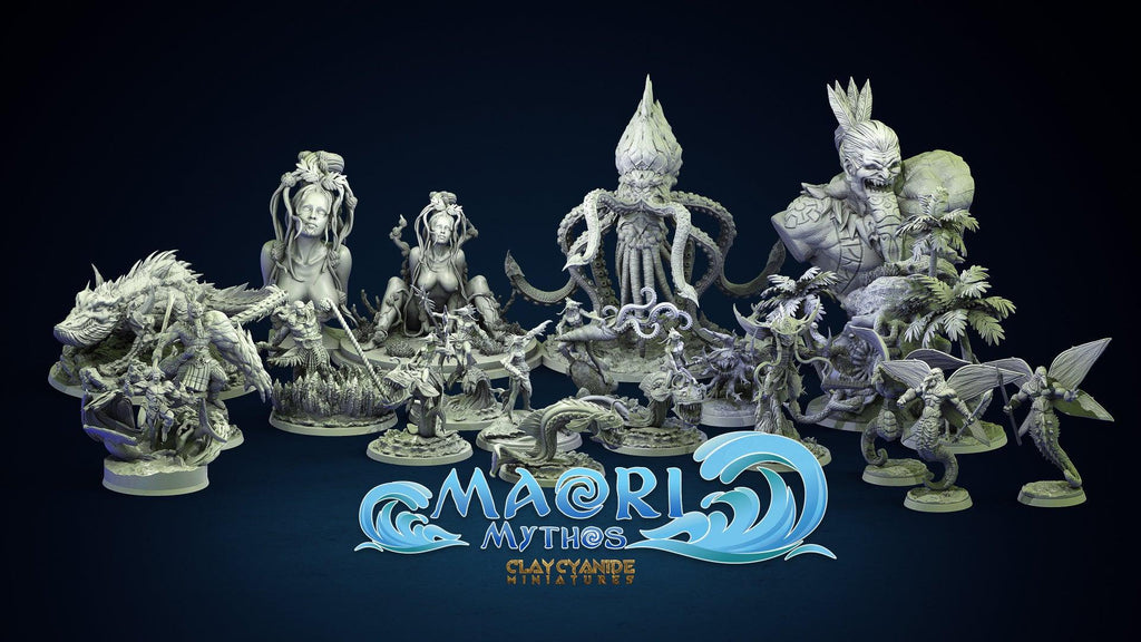 3D Printed Clay Cyanide Adaro Riders Set Maori Mythos 28mm-32mm Ragnarok D&D