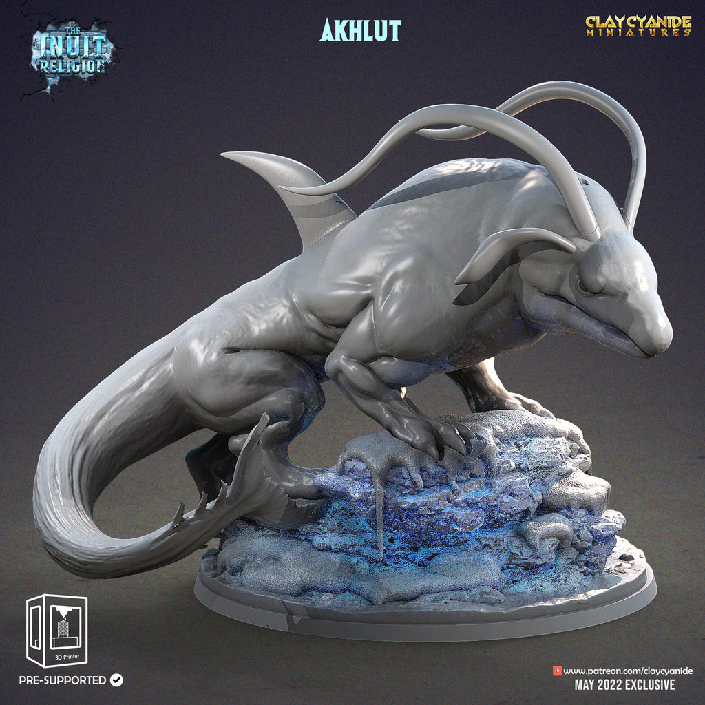 3D Printed Clay Cyanide Akhlut Inuit Religion Ragnarok D&D