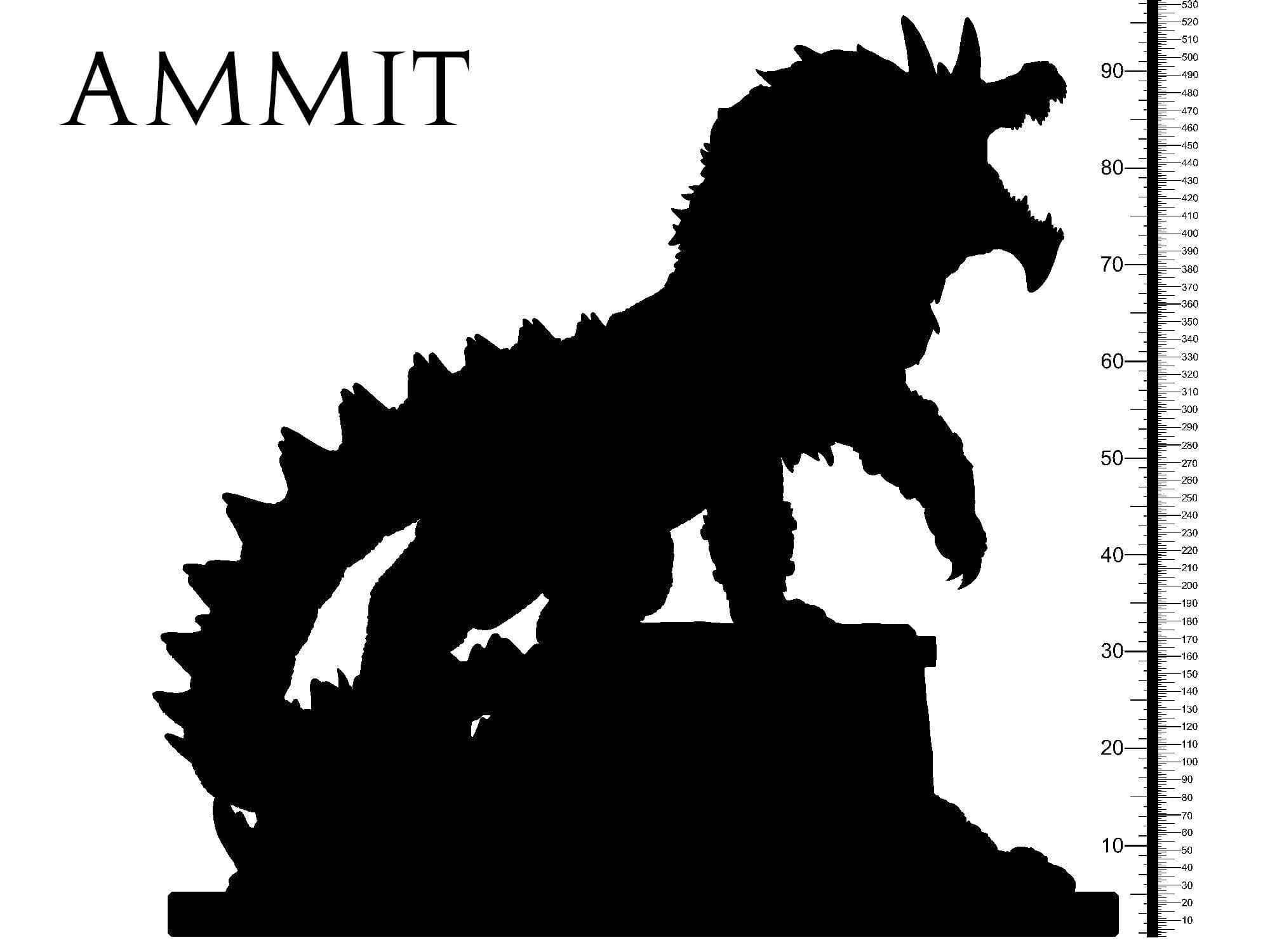 3D Printed Clay Cyanide Ammit Egyptian Mythology 28 32 mm D&D
