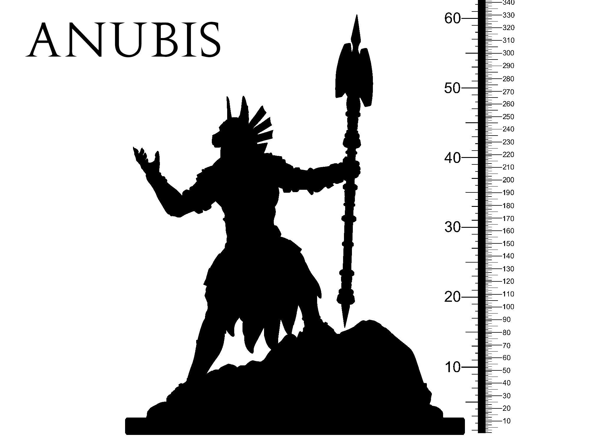 3D Printed Clay Cyanide Anubis Egyptian Mythology 28 32 mm D&D