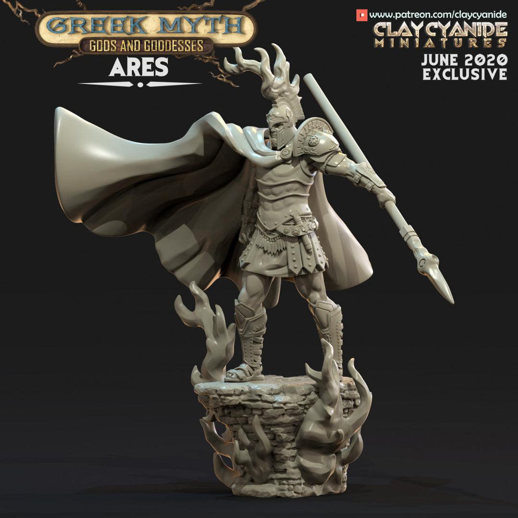 3D Printed Clay Cyanide Ares Greek Myth Gods and Goddesses Ragnarok D&D