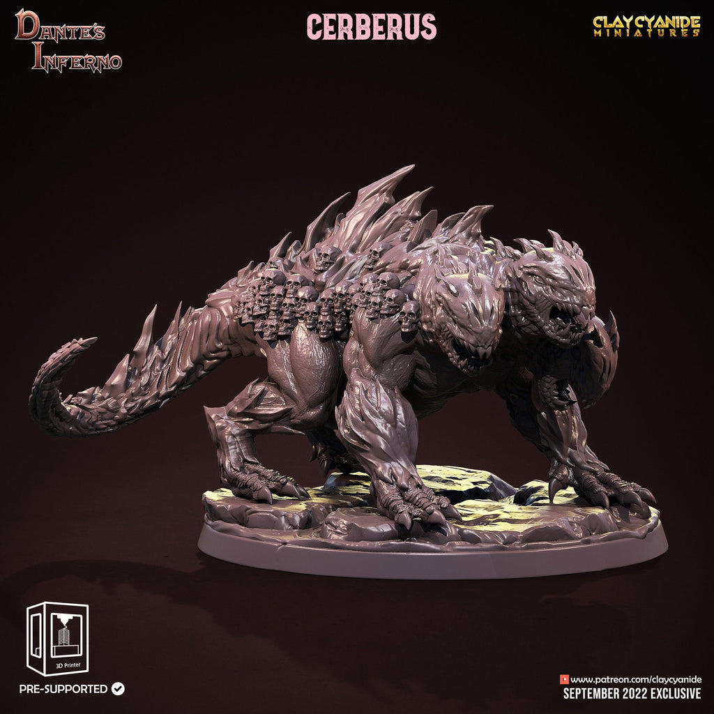 3D Printed Clay Cyanide Cerberus Dante's Inferno 28mm-32mm Ragnarok D&D