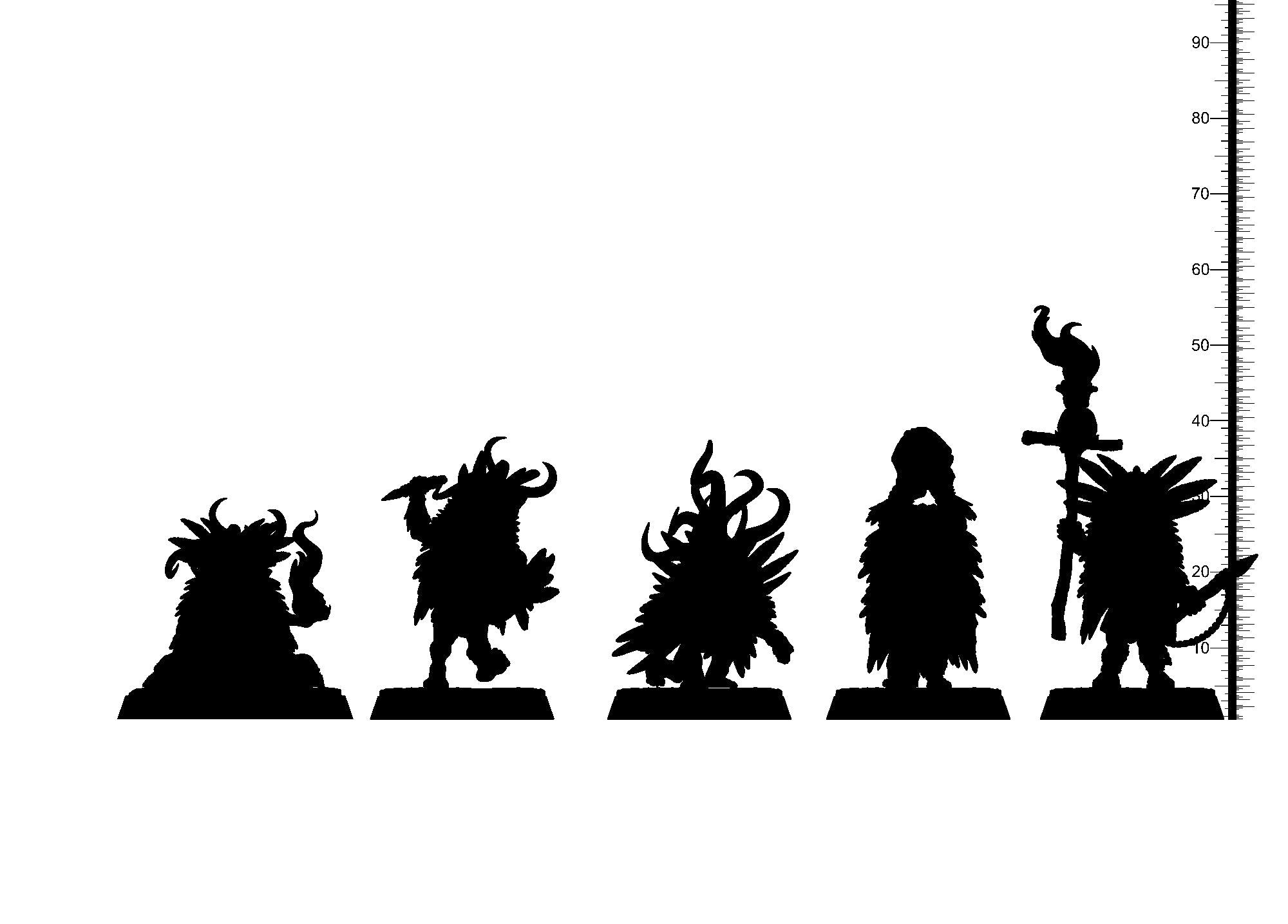 3D Printed Clay Cyanide Chaneque Set Pantheon of Aztecs Ragnarok D&D