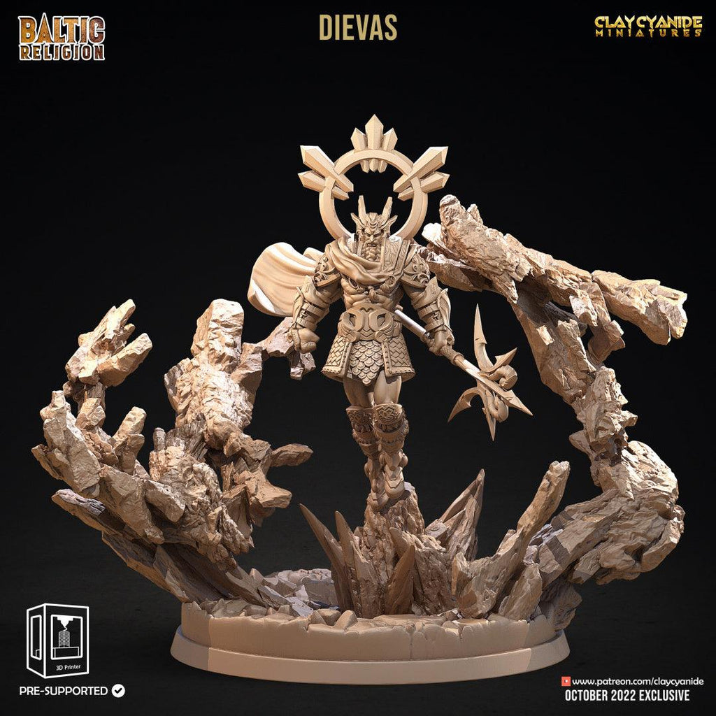3D Printed Clay Cyanide Dievas Baltic Religion 28mm-32mm Ragnarok D&D