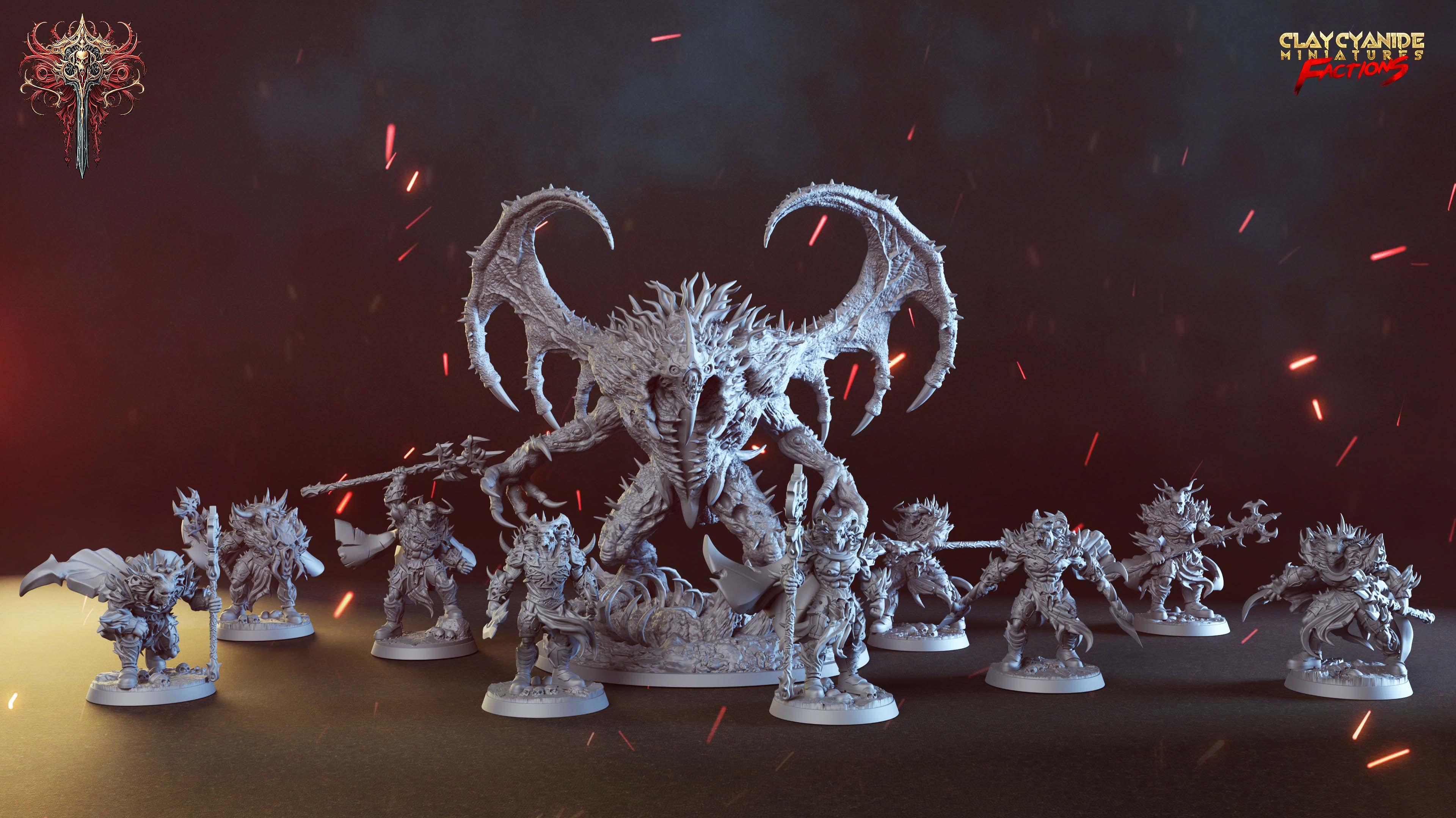 3D Printed Clay Cyanide Dreadbloods Factions Tribes 28 32 mm D&D