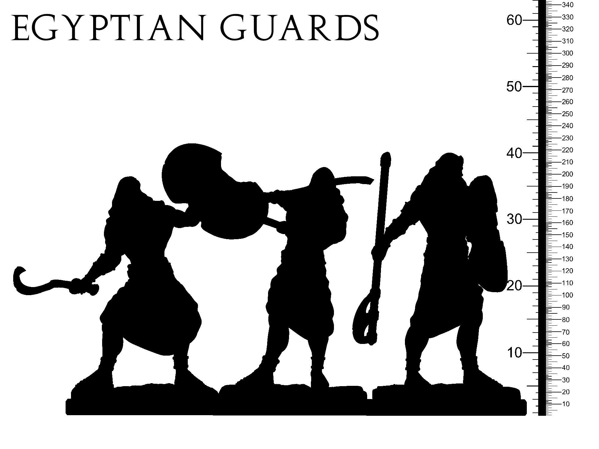 3D Printed Clay Cyanide Egyptian Guards Egyptian Mythology 28 32 mm D&D